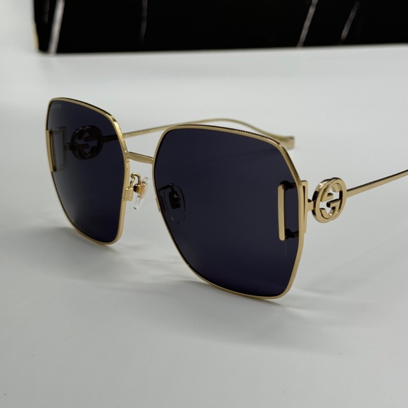 NEW GG1207SA 002 GUCCI GOLD GREY SQUARE WOMEN GUCCI SUNGLASSES - Picture 8 of 16
